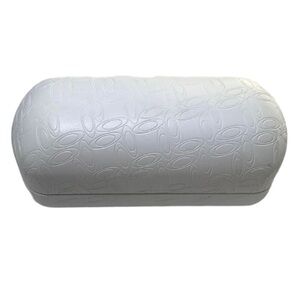 Oakley Hard Clamshell Sunglasses Case-White Embossed Leather, 6.5”Wx2”H x2.5”D